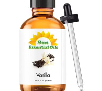 Sun Essential Oils 4oz – Vanilla Essential Oil – 4 Fluid Ounces – Pure Vanilla Essential Oil – Vanilla Oil – Vanilla Aromatherapy Oil – Vanilla Essential Oil Aromatherapy