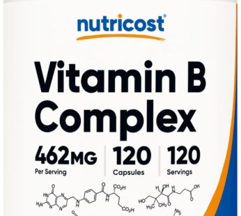 Nutricost High Potency Vitamin B Complex 462mg, 120 Capsules – with Vitamin C – Energy Complex