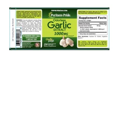 Puritan's Pride Odorless Garlic 1000 Mg Rapid Release Softgels, 250Count - Image 5
