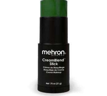 Mehron Makeup CreamBlend Stick | Face Paint, Body Paint, & Foundation Cream Makeup | Body Paint Stick .75 oz (21 g) (Green)