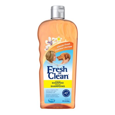 Pet-Ag Fresh ?n Clean Scented Shampoo, Classic Fresh Scent - 18 oz - Moisturizes with Vitamin E & Aloe Vera - Strengthens & Repairs Coats - Soap Free