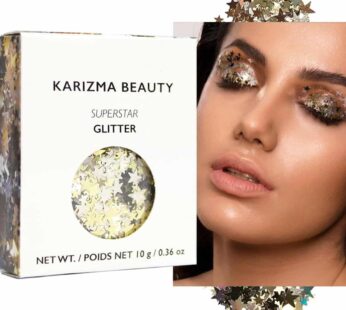 KARIZMA Superstar Glitter. 10g Chunky Face Glitter, Hair Glitter, Eye Glitter and Body Glitter for Women. Rave Glitter, Festival Accessories, Cosmetic Glitter Makeup. Loose Glitter Set