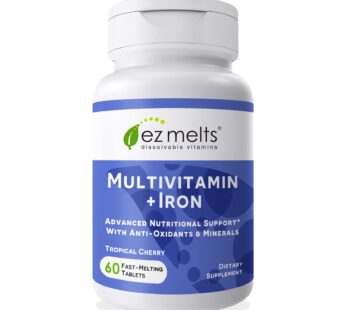 EZ Melts Dissolvable Multivitamin with Iron for Women & Men, Sugar-Free, 1-Month Supply