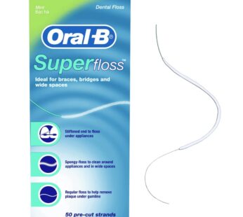 Oral-B Super Floss Pre-Cut Strands Dental Floss, Mint, 50 Count