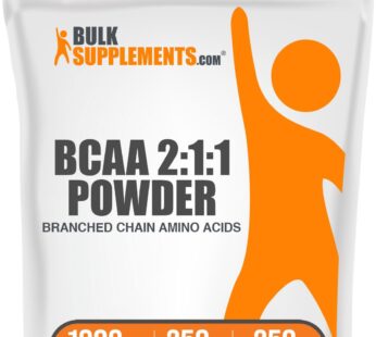 BulkSupplements.com BCAA 2:1:1 Powder – Branched Chain Amino Acids, BCAA Supplement, BCAAs Amino Acids Powder – Unflavored & Gluten Free, 1000mg per Serving, 250g (8.8 oz) (Pack of 1)