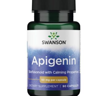 Swanson Apigenin Supplement, 50mg capsules (90 count), Helps Promote Sleep, Stress Relief & Overall Men’s Health (Packaging May Vary)