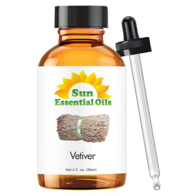 Sun Essential Oils 2oz - Vetiver Essential Oil - 2 Fluid Ounces - Vetiver Oil - Aromatherapy Oils - Vetiver Candle Oil