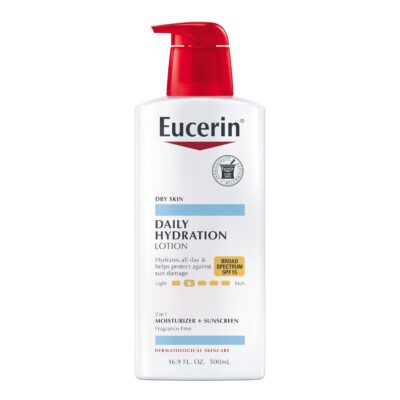 Eucerin Daily Hydration Lotion with SPF 15 - Broad Spectrum Body Lotion for Dry Skin - 16.9 fl. Oz. Pump Bottle (Pack of 3) - Image 8