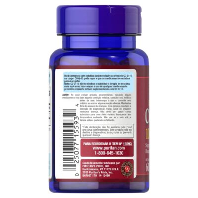 Puritan's Pride Q-Sorb CoQ10 100mg, Supports Heart Health, 60 Rapid Release Softgels, 60 ct - Image 3