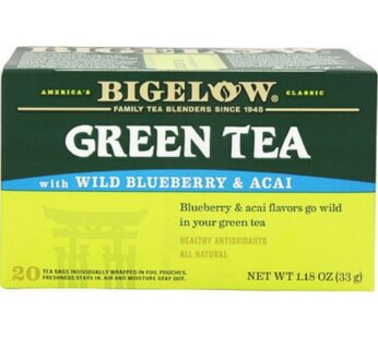 Bigelow Tea Green Tea with Blueberry – Case of 6 – 20 BAG