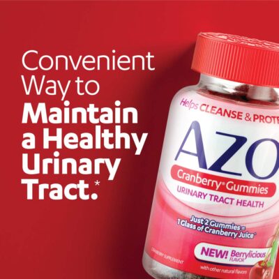 AZO Urinary Tract Health Gummies - 2 Gummies = 1 Glass Cranberry Juice, Helps Cleanse & Protect, Natural Mixed Berry Flavor, Non-GMO, 72 Gummies - Image 2