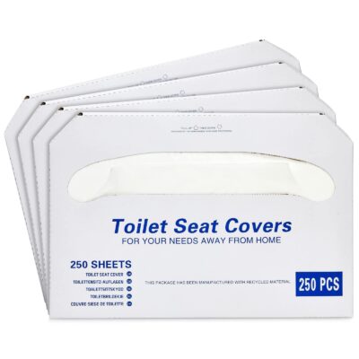 4 Pack of 250 Pieces Disposable Toilet Seat Covers, Flushable Paper Cover for Bathroom, Travel Accessories, Kids, Adults, 14 x 16 In (1000 Pack) - Image 5