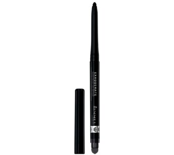 Rimmel London Exaggerate Waterproof Eye Definer Eyeliner, Highly Pigmented, Long-Wearing, Built-In Smudger, 261, Noir, 0.01oz