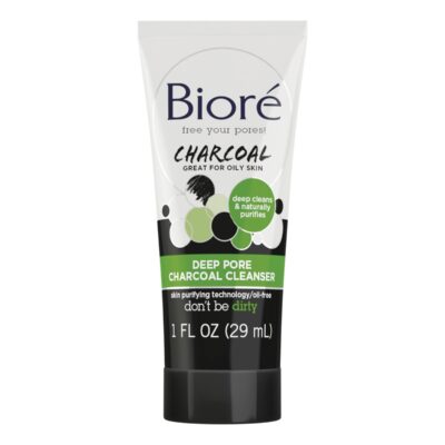 Bior? Deep Pore Charcoal Daily Face Wash, with Deep Pore Cleansing for Dirt and Makeup Removal From Oily Skin, 1 oz, 36-pack