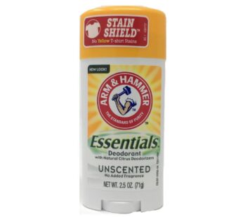 Arm & Hammer Essentials Natural Deodorant, Unscented 2.5 oz (71 g)