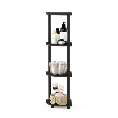Furinno 12078EX/BK Turn-n-Tube Multipurpose 4-Tier Corner Shelf, Espresso/Black - Image 6