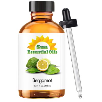 Sun Essential Oils 4oz - Bergamot Essential Oil - 4 Fluid Ounces - Essential Oil Bergamot - Bergamont Oil