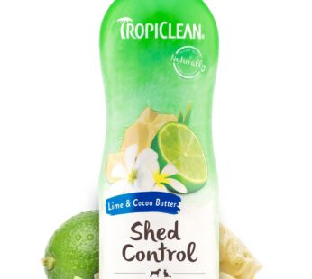 TropiClean Lime & Cocoa Butter Shedding Control Dog Conditioner| Pet Conditioner Derived from Natural Ingredients | Cat Friendly | Made in USA | 20 oz