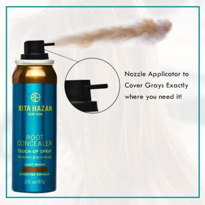 Rita Hazan Root Concealer Touch Up Spray - Instant Spray To Cover Up Roots - Quick Drying, Water-Resistant Formula - Temporary Hair Color Spray for Gray Roots - 2 oz. Root Spray - Image 5