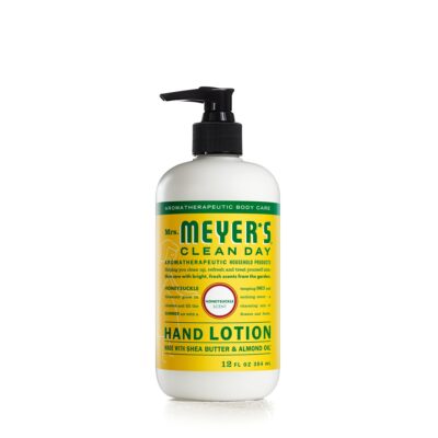 MRS. MEYER'S CLEAN DAY Hand Lotion for Dry Hands, Non-Greasy Moisturizer Made with Essential Oils, Honeysuckle, 12 oz