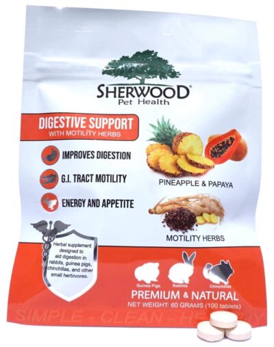 Digestive Support, Papaya by Sherwood Pet Health (100 Tablets - 60 Grams). Contains natural motility herbs That regulate The digestive tract, improve The gut microbiome and stimulate The appetite