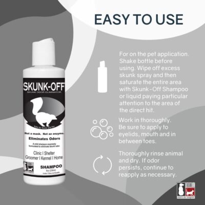 Skunk Off Pet Shampoo ? Ready to Use Skunk Odor Remover for Dogs, Cats, Home, Carpet, Car & More ? Non-Enzymatic Skunk Shampoo Dogs ? Pet Odor Eliminator for Skunk Odor (8 oz) - Image 2