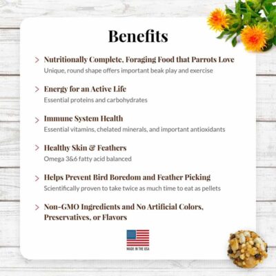 LAFEBER'S Classic Nutri-Berries Pet Bird Food, Made with Non-GMO and Human-Grade Ingredients, for Parrots, 3.25 lb - Image 3