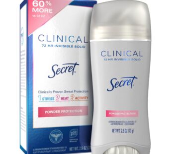 Secret Clinical Strength Antiperspirant and Deodorant for Women Invisible Solid Powder Protection 2.6 Oz