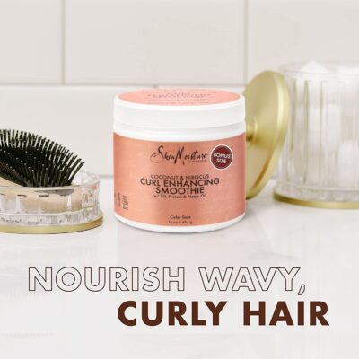 Shea Moisture Curl Enhancing Smoothie, Bonus Size ? Coconut & Hibiscus Curl Cream with Shea Butter & Coconut Oil for Curly Hair Care, Frizz Control, Curl Defining Cream, Leave-In Conditioner, 16 Fl Oz - Image 4