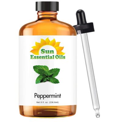 Sun Essential Oils 8oz - Peppermint Essential Oil - 8 Fluid Ounces - Aromatherapy Essential Oils - Peppermint Essential Oil for Diffuser - Mint Essential Oil