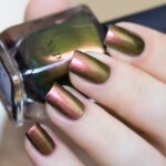 ILNP Highline - Pale Gold, Pinkish Bronze, Light Green Ultra Chrome Color Shifting Nail Polish - Image 9