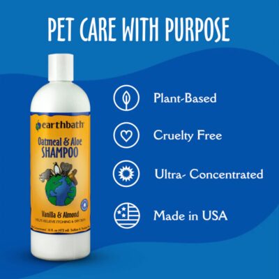 earthbath, Oatmeal & Aloe Dog Shampoo - Oatmeal Shampoo for Dogs, Itchy, Dry Skin Relief, Dog Wash, Made in USA, Cruelty Free Pet Shampoos - Vanilla & Almond, 16 Oz (1 Pack) - Image 5