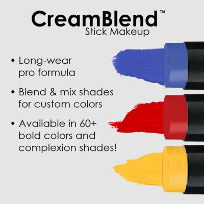 Mehron Makeup CreamBlend Stick | Face Paint, Body Paint, & Foundation Cream Makeup | Body Paint Stick .75 oz (21 g) (Blue) - Image 5