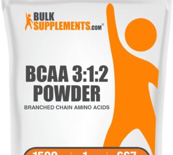 BulkSupplements.com BCAA 3:1:2 Powder – BCAA Supplements, BCAA Powder, Branched Chain Amino Acids – Unflavored & Gluten Free, 1500mg per Serving, 1kg (2.2 lbs) (Pack of 1)