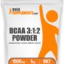 BulkSupplements.com BCAA 3:1:2 Powder - BCAA Supplements, BCAA Powder, Branched Chain Amino Acids - Unflavored & Gluten Free, 1500mg per Serving, 1kg (2.2 lbs) (Pack of 1)