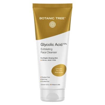 Glycolic Acid Face Wash, Exfoliating Facial Cleanser and Scrub, 10% Glycolic Acid, AHA and Salicylic Acid Face Cleanser 6 fl. oz - Botanic Tree