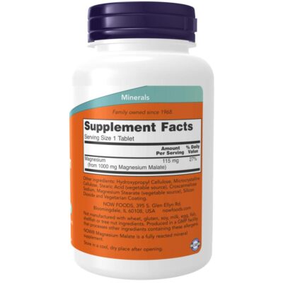 NOW Magnesium Malate 1000mg, 180 Tablets (Pack of 2) - Image 2