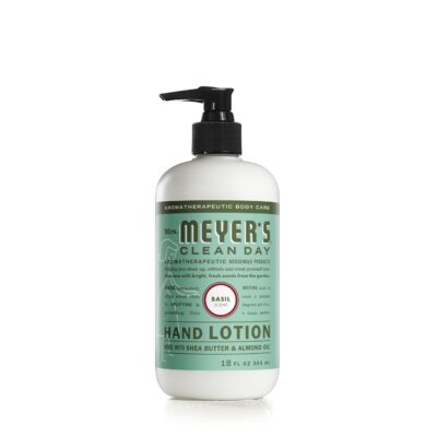 MRS. MEYER'S CLEAN DAY Hand Lotion for Dry Hands, Non-Greasy Moisturizer Made with Essential Oils, Basil, 12 oz