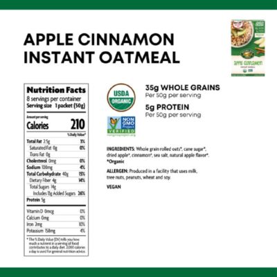 Nature's Path Organic Instant Oatmeal, Apple Cinnamon, 8 Packets - Image 5