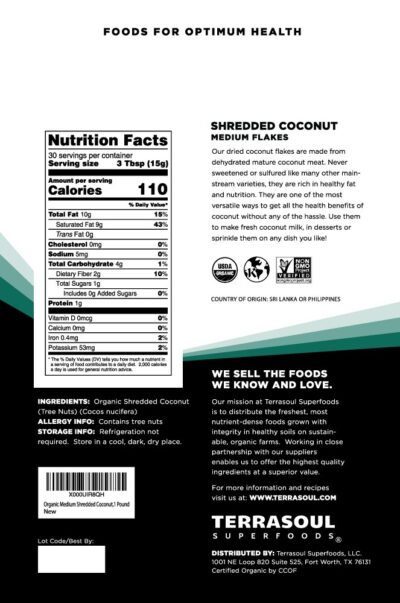 Terrasoul Superfoods Organic Coconut Flakes, 1 Lb - Medium Flakes | Unsweetened | Perfect for Baking - Image 2