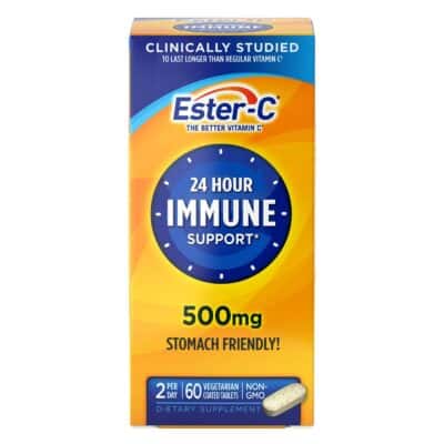 Ester-C Vitamin C, 500mg Tablets, 60-Count, Unflavored, Pack of 2