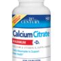 21st Century Calcium Citrate Plus D Maximum Caplets, 120 Count (27493)