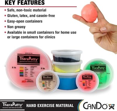 CanDo TheraPutty Standard Hand Exercise Putty For Rehabilitation, Exercises, Hand Therapy, and Occupational Therapy. Use To Strengthen Hand Muscles, Improve Fine Motor Skills, And Decrease Stress - Image 6