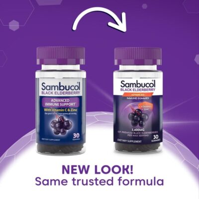 Sambucol Black Elderberry Gummies - Elderberry with Zinc and Vitamin C for Adults, Sambucus Elderberry Gummies, Immune Support Gummies - 30 Count - Image 2