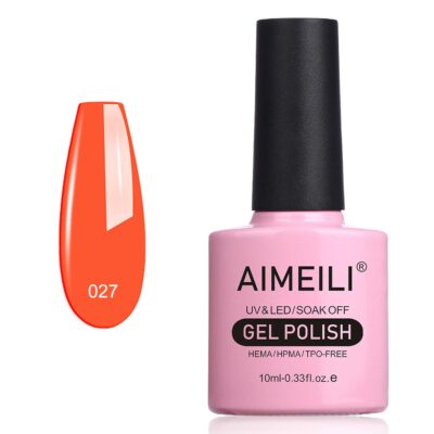 AIMEILI Soak Off U V LED Gel Nail Polish - Orange Sweetie (027) 10ml