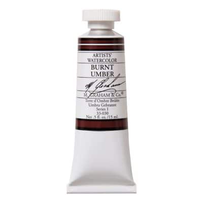 M. Graham 1/2-Ounce Tube Watercolor Paint, Burnt Umber (33-030)