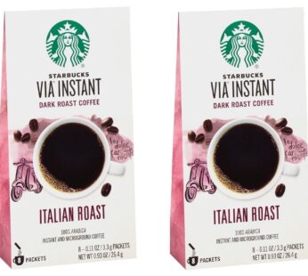 Starbucks VIA Instant Coffee Dark Roast Packets — Italian Roast — 100% Arabica, 8 Count (Pack of 2)