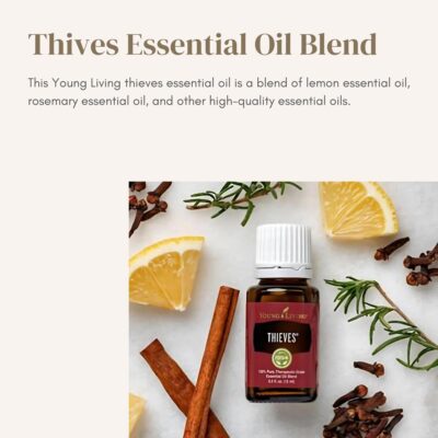 Young Living Thieves Essential Oil Blend 5ml | 100% Pure Essential Diffuser Oil with Rosemary Oil, Cloves, Lemon & Four Thieves Oil | Perfect for Aromatherapy - Image 2