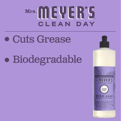 MRS. MEYER'S CLEAN DAY Liquid Dish Soap, Biodegradable Formula, Lilac, 16 fl. oz - Image 6