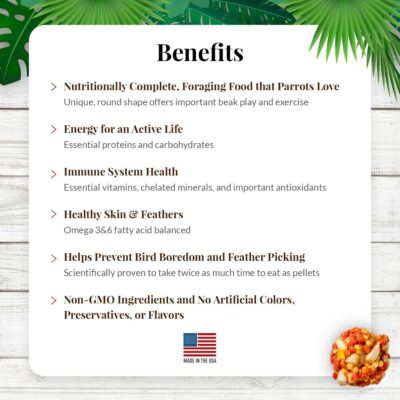 LAFEBER'S Tropical Fruit Nutri-Berries Pet Bird Food, Made with Non-GMO and Human-Grade Ingredients, for Parrots, 3 lb - Image 3